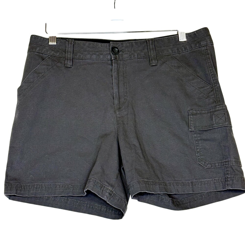 Eddie Bauer Cargo Shorts Womens 6 Gray Twill Hiking Utility 4.5 In Inseam
